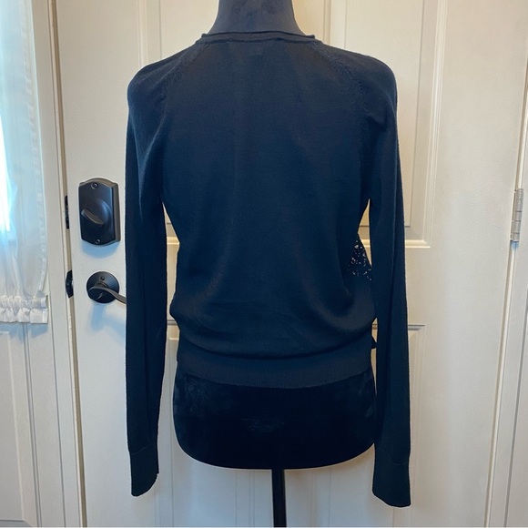 LOFT Lace Front Wool Blend Cardigan Sz M - Picture 3 of 14